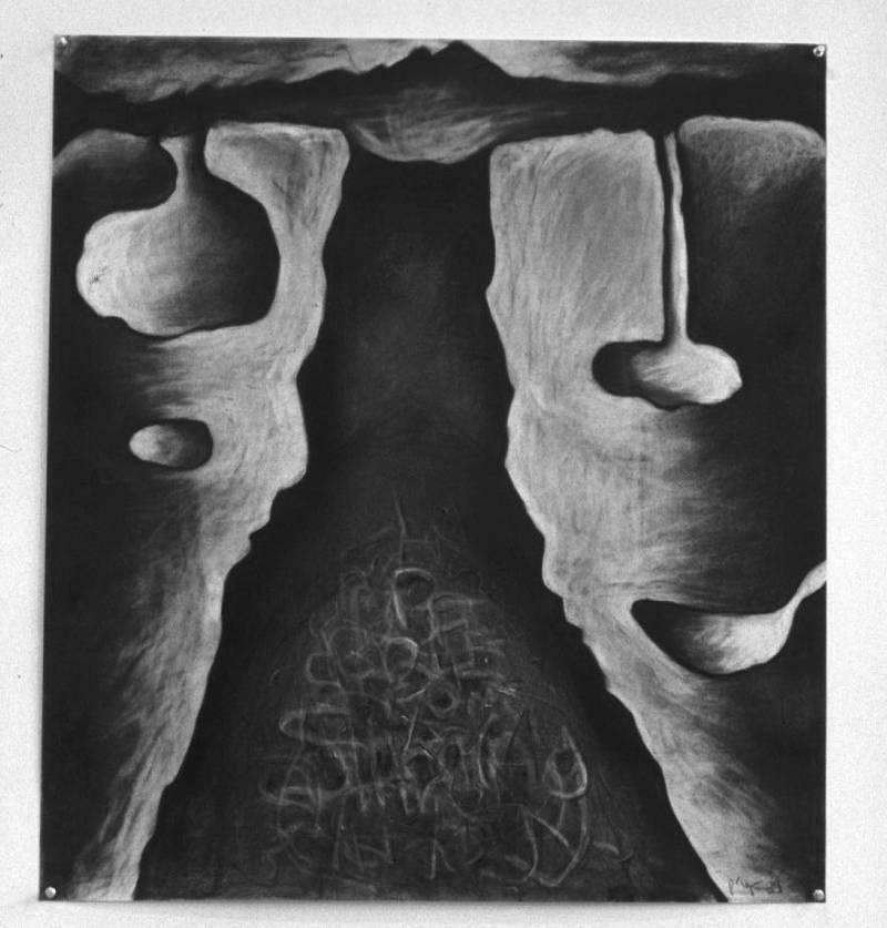 'The burrow' charcoal, conte on paper, 80 x 90 cm, 1995