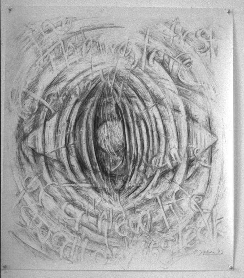 'Poem' charcoal on paper, 150 x 120 cm, 1995