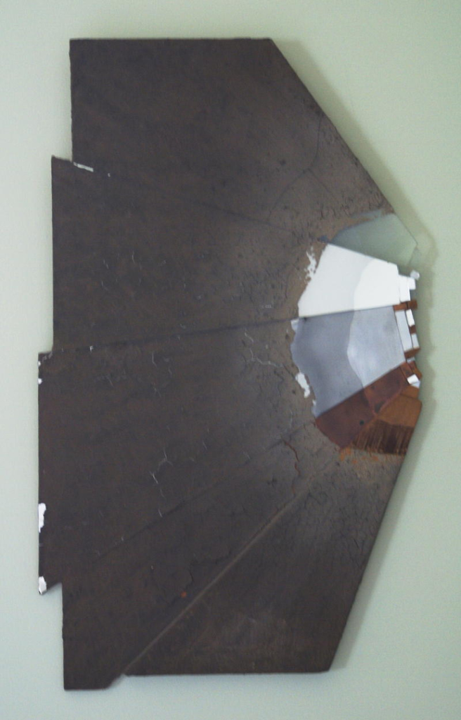 ‘plains’, clay, glass, mirror, wood, metal, sandblasting approx 40 x 60 cm, 1999